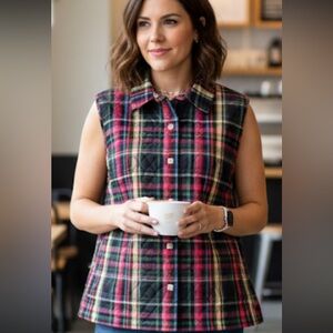 Christopher & Banks Red and yellow Plaid Top. Plus Size 2X